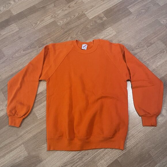Vintage 90s JERZEES USA MADE Sweater Orange Size large - Picture 2 of 7
